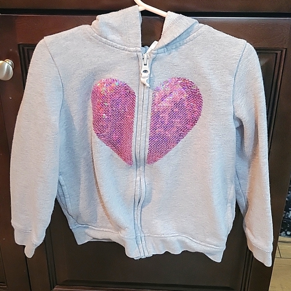 Grey Carters Hoodie with sequins heart on front only wore a few times.